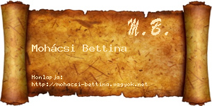 Mohácsi Bettina névjegykártya